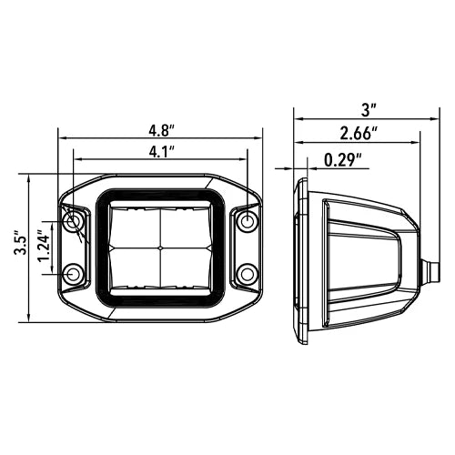 Hi-Lux 2.0 Flush Mount Pod - Flood